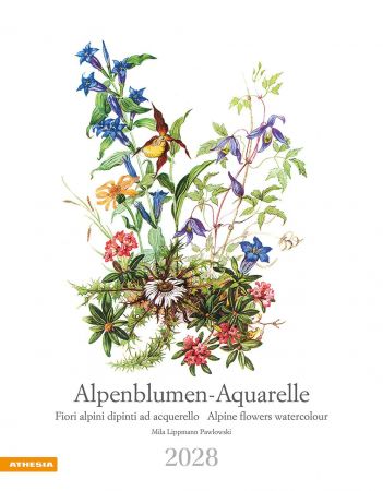 Alpenblumen-Aquarelle Kalender 2028